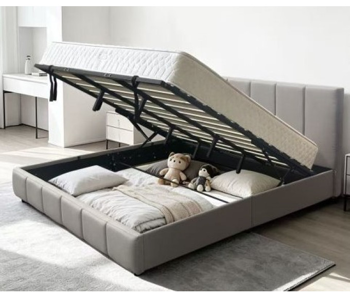 Metro Upholstered Lift Bed Beige Queen Metro Upholstered Lift Bed Beige Queen